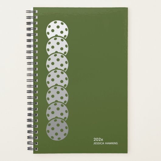 Olive Green Pickleball Personal Weekly Planner (Voorkant)
