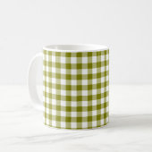 Olive Green Plaid Gingham Koffiemok (Voorkant links)