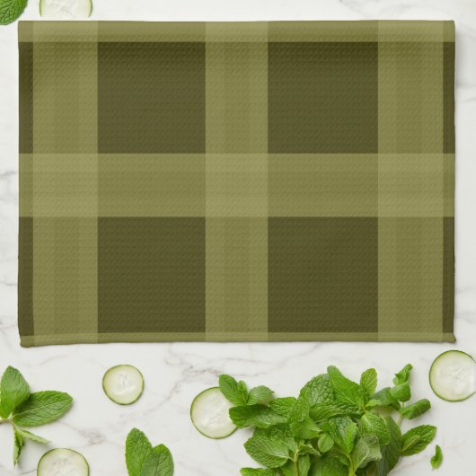 Olive Green Plaid Keukenhanddoeken (Gevouwen)