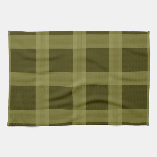 Olive Green Plaid Keukenhanddoeken (Horizontaal)