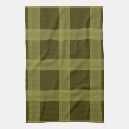 Olive Green Plaid Keukenhanddoeken (Verticaal)