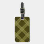Olive Green Plaid Pattern Bagagelabel (Voorkant verticaal)