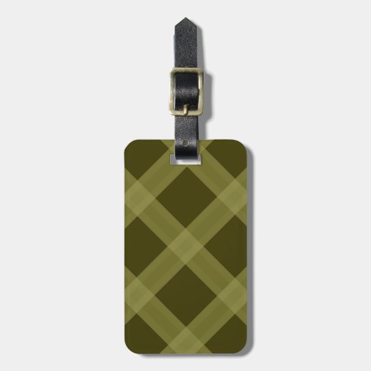 Olive Green Plaid Pattern Bagagelabel (Voorkant verticaal)