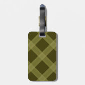 Olive Green Plaid Pattern Bagagelabel (Achterkant verticaal)
