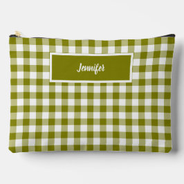Olive Green Plaid Personalized Etui