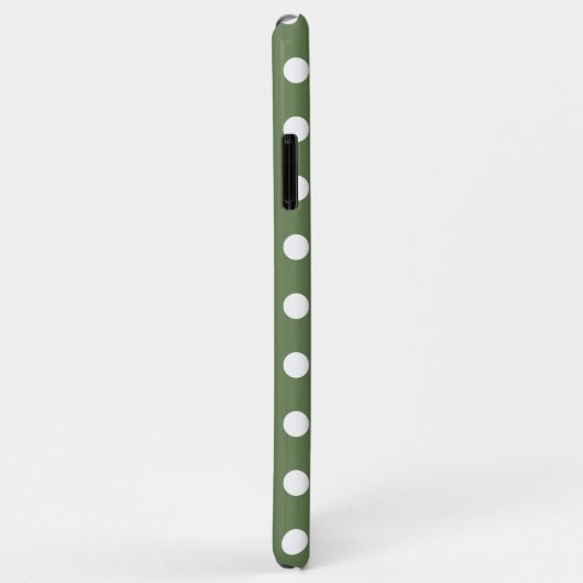 Olive Green Polka Dot Hoesje-Mate iPhone Case (Achterkant/rechts)