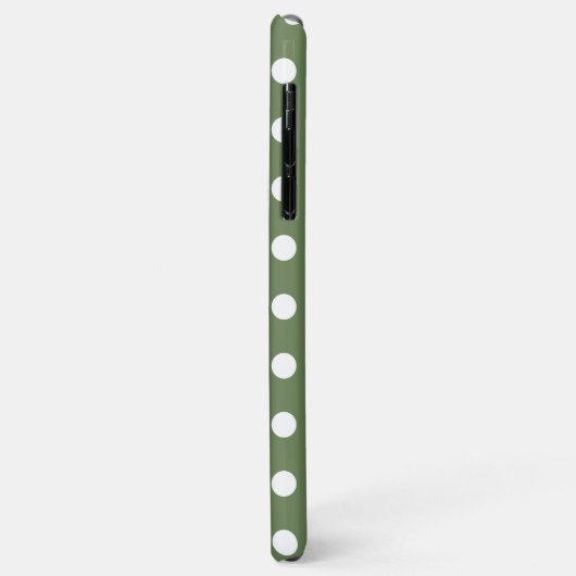 Olive Green Polka Dot Hoesje-Mate iPhone Case (Achterkant/links)