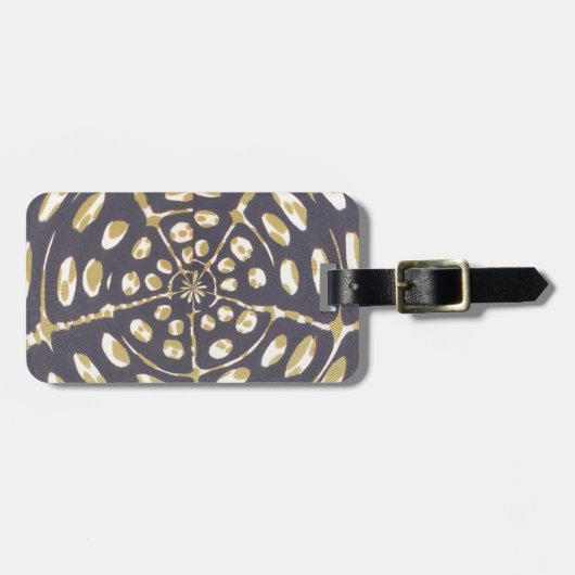 Olive Green Polka Dot Radial Pattern Art Print Bagagelabel (Voorkant horizontaal)