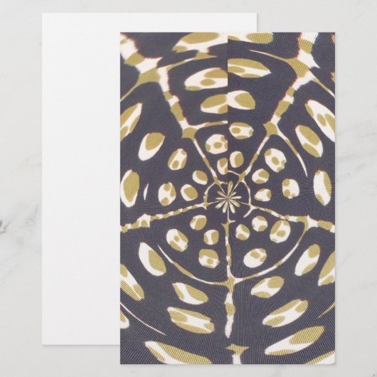 Olive Green Polka Dot Radial Pattern Art Print Briefpapier (Voorkant / Achterkant)