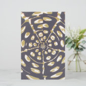 Olive Green Polka Dot Radial Pattern Art Print Briefpapier (Staand voorkant)