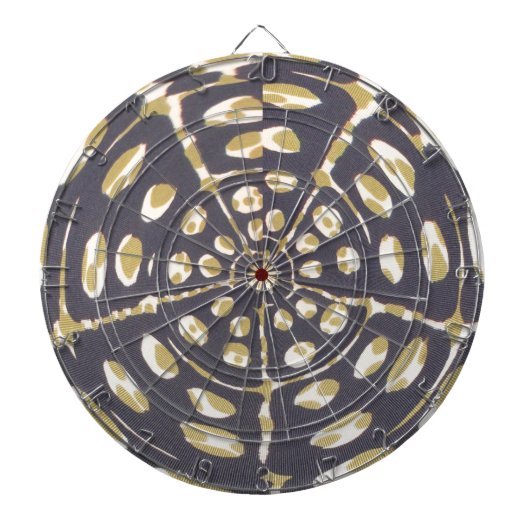 Olive Green Polka Dot Radial Pattern Art Print Dartbord (Voorkant)