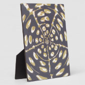 Olive Green Polka Dot Radial Pattern Art Print Fotoplaat (Zijkant)