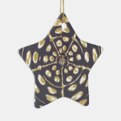 Olive Green Polka Dot Radial Pattern Art Print Keramisch Ornament (Rechts)