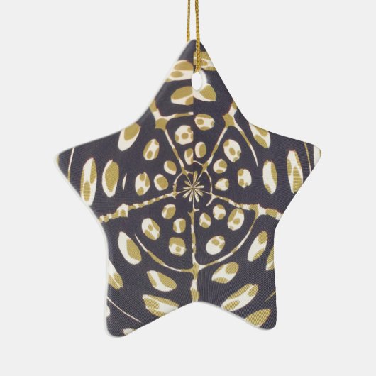 Olive Green Polka Dot Radial Pattern Art Print Keramisch Ornament (Rechts)