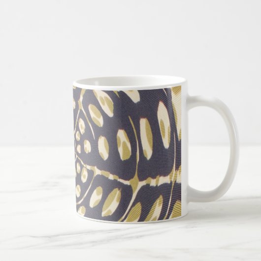 Olive Green Polka Dot Radial Pattern Art Print Koffiemok (Rechts)