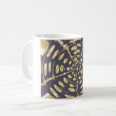 Olive Green Polka Dot Radial Pattern Art Print Koffiemok (Voorkant links)