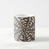 Olive Green Polka Dot Radial Pattern Art Print Koffiemok (Center)