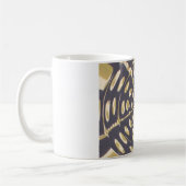 Olive Green Polka Dot Radial Pattern Art Print Koffiemok (Links)