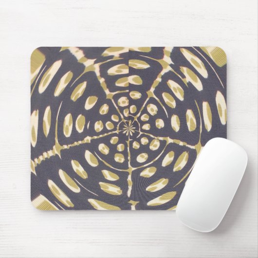 Olive Green Polka Dot Radial Pattern Art Print Muismat (Met muis)