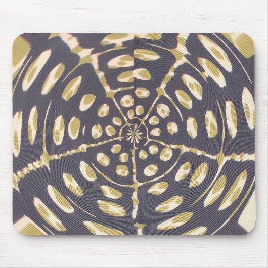Olive Green Polka Dot Radial Pattern Art Print Muismat (Voorkant)