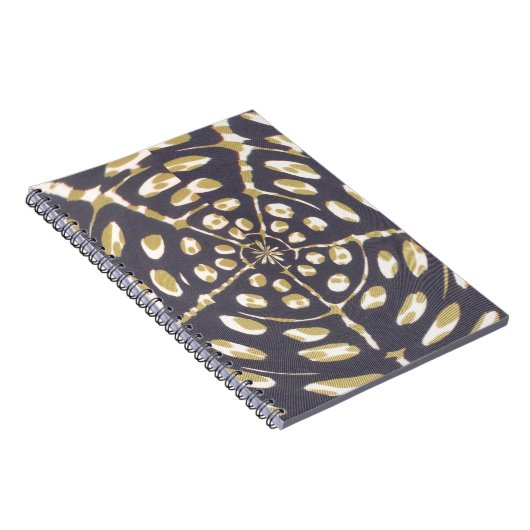 Olive Green Polka Dot Radial Pattern Art Print Notitieboek (Rechterzijde)