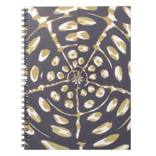 Olive Green Polka Dot Radial Pattern Art Print Notitieboek (Voorkant)