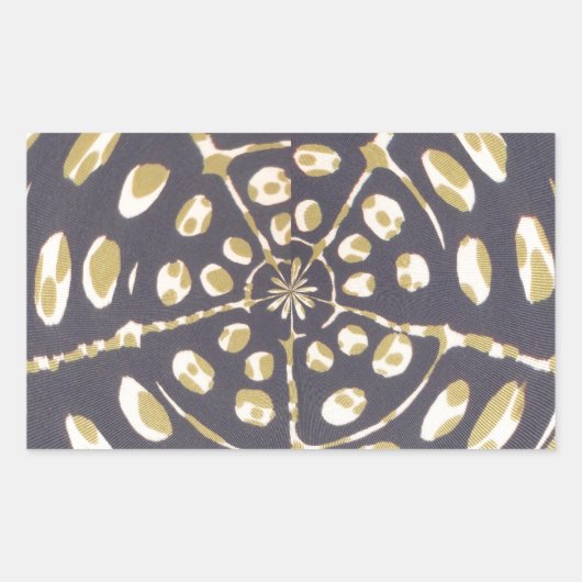 Olive Green Polka Dot Radial Pattern Art Print Rechthoekige Sticker (Voorkant)