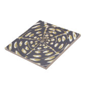 Olive Green Polka Dot Radial Pattern Art Print Tegeltje (Zijkant)