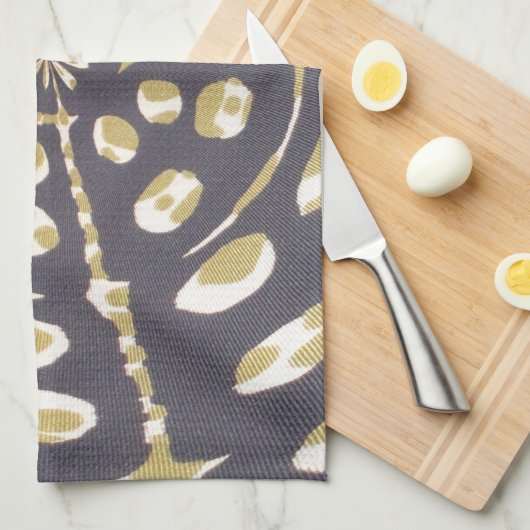 Olive Green Polka Dot Radial Pattern Art Print Theedoek (Quarter Fold)