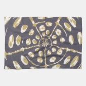 Olive Green Polka Dot Radial Pattern Art Print Theedoek (Horizontaal)