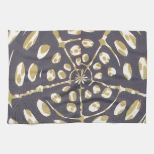 Olive Green Polka Dot Radial Pattern Art Print Theedoek