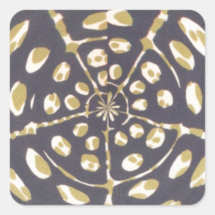 Olive Green Polka Dot Radial Pattern Art Print Vierkante Sticker