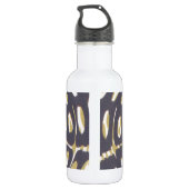 Olive Green Polka Dot Radial Pattern Art Print Waterfles (Achterkant)