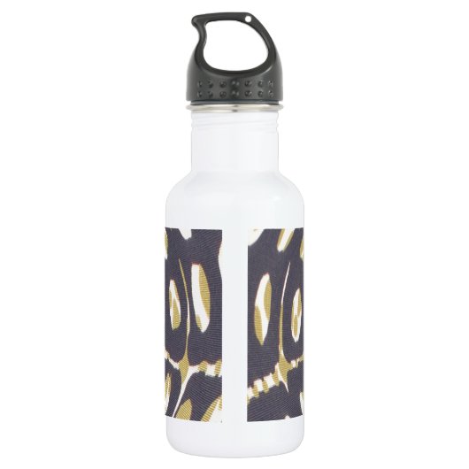 Olive Green Polka Dot Radial Pattern Art Print Waterfles (Achterkant)