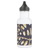 Olive Green Polka Dot Radial Pattern Art Print Waterfles (Rechts)