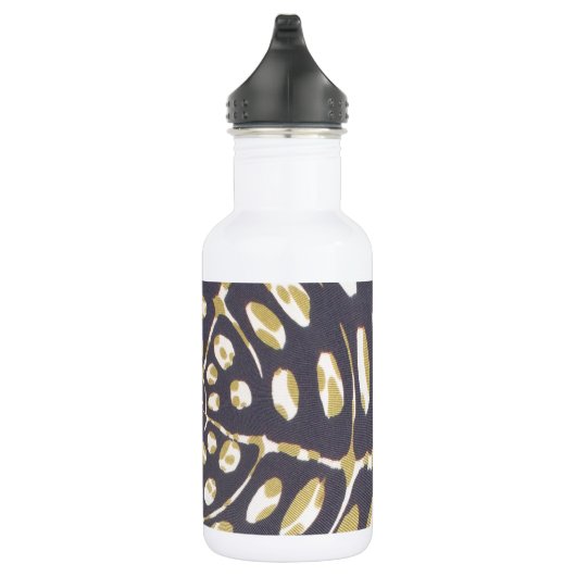 Olive Green Polka Dot Radial Pattern Art Print Waterfles (Rechts)