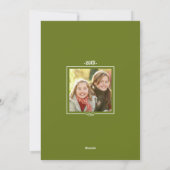 Olive Green Prettige feestdagen Handgeschreven Fot Feestdagenkaart (Achterkant)