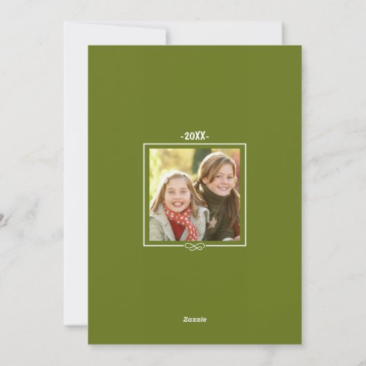 Olive Green Prettige feestdagen Handgeschreven Fot Feestdagenkaart (Achterkant)