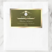 Olive Green Product Label Gold Frame Logo Monogram (Tas)