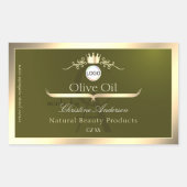 Olive Green Product Label Gold Frame Logo Monogram (Voorkant)