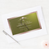 Olive Green Product Label Rose Gold Frame Monogram (Envelop)