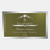 Olive Green Product Label Silver Frame Monogram (Voorkant)