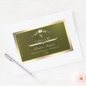 Olive Green Product Label with Gold Frame Monogram (Envelop)