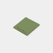 Olive Green Professional Minimalistisch Zwart Scri Post-it® Notes (Schuin)