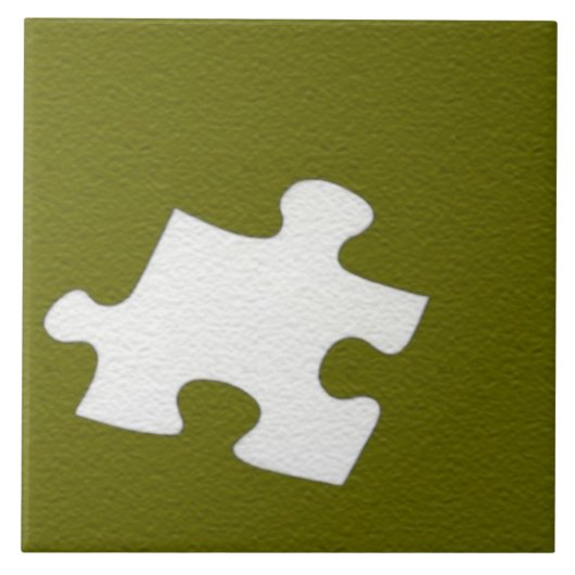 Olive Green Puzzle Piece Tegel Tegeltje (Voorkant)