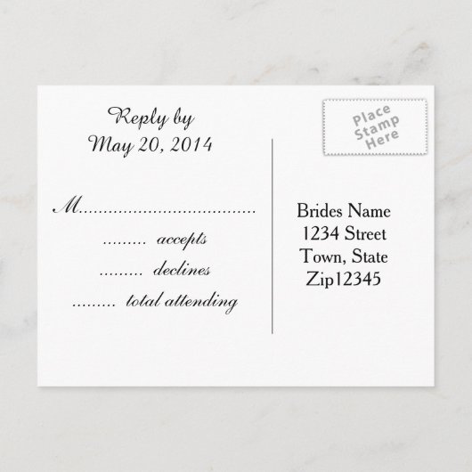 Olive Green Quatrefoil RSVP Uitnodiging Briefkaart (Achterkant)