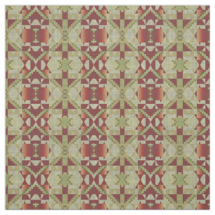 Olive Green Red Oranje Ochre Brown Ethnic Kijk Stof