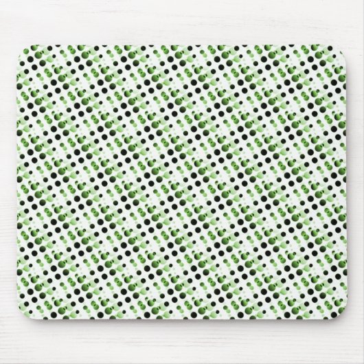 Olive Green Retro Bubbles Mousepad Muismat (Voorkant)