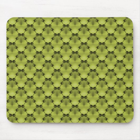 Olive Green Retro Funk Circles Mousepad Muismat (Voorkant)