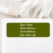 Olive Green Return Address Sticker (Insitu)